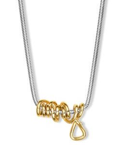 Mixed Metal Statement Necklace | Gold Silver Sculptural Jewelry | Modern Layered Design