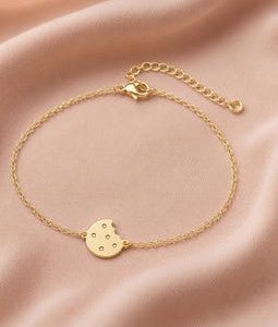 Cookie Bracelet – 925 Sterling Silver Cookie Charm Bracelet, Cute Minimal Food Jewelry, Fun Everyday Gift for Her
