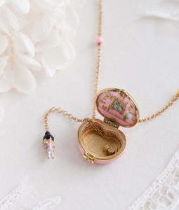 Vintage Heart Locket Necklace, Colorful Charm Necklace, Fairycore Jewelry Gift